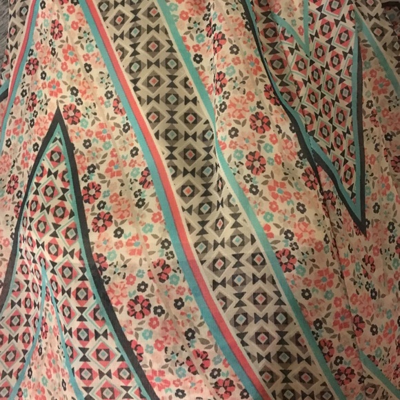 Peach/Grey/Turquoise Maxi Dress - Picture 2 of 3