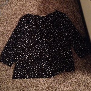 Black and Tan- spotted long sleeved blouse