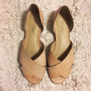 Lucky Brand Nude Open-Toe Flats
