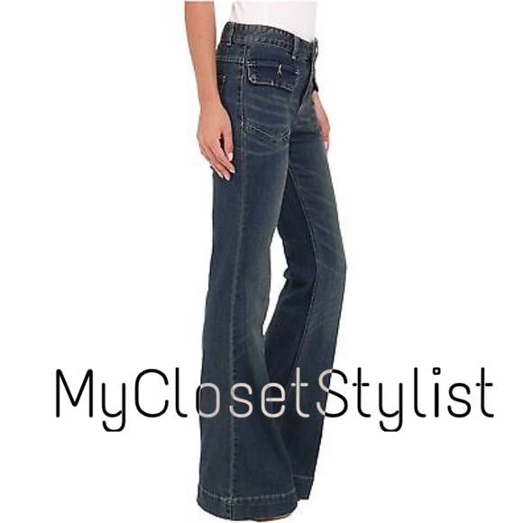 Free People Retro Flare Tailored Blue Jeans 27 NWT - Picture 3 of 6