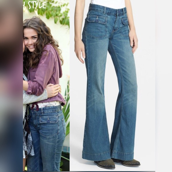 Free People Retro Flare Tailored Blue Jeans 27 NWT - Picture 4 of 6
