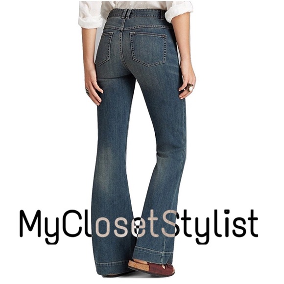Free People Retro Flare Tailored Blue Jeans 27 NWT - Picture 6 of 6
