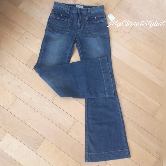 Free People Retro Flare Tailored Blue Jeans 27 NWT - Picture 5 of 6