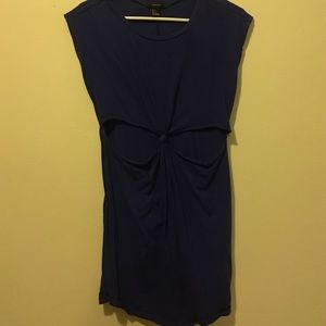 Blue tshirt dress with cutouts