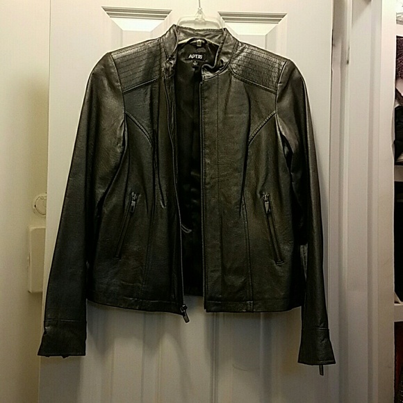 Gun metal leather jacket - Picture 5 of 6