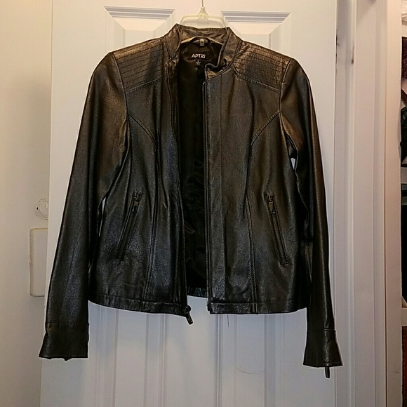 Gun metal leather jacket - Picture 6 of 6