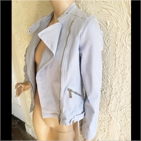 💞HP💞 Zara Denim Motorcycle Zip Style Jacket - Picture 2 of 5