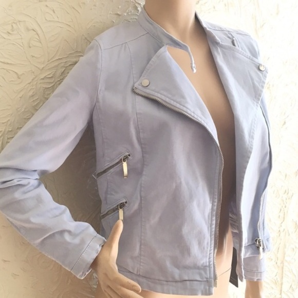 💞HP💞 Zara Denim Motorcycle Zip Style Jacket - Picture 3 of 5