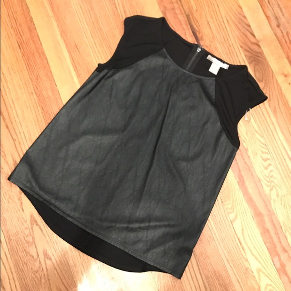 NWOT - Faux leather top