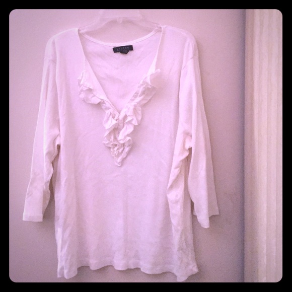 🎀 White Long Sleeve Blouse sz 3X 🎀