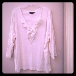 🎀 White Long Sleeve Blouse sz 3X 🎀