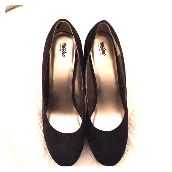 Black suede 4.5 inch heels