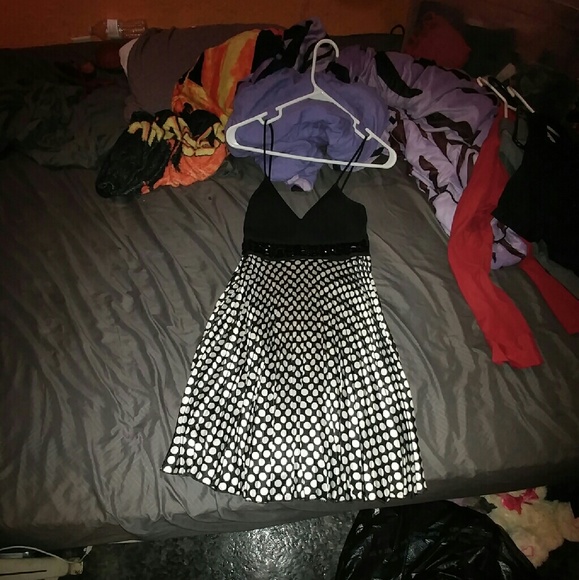Black and white polka dot dress