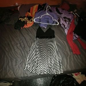 Black and white polka dot dress