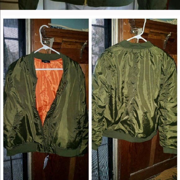 MARK DOWN Military Style Bomber Jacket - Picture 3 of 4