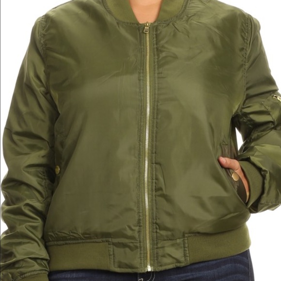 MARK DOWN Military Style Bomber Jacket - Picture 2 of 4