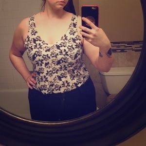 Topshop Floral crop top