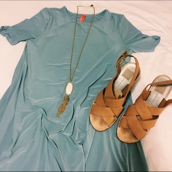 Shop Hopes Dusty Blue Hi-Low Dress