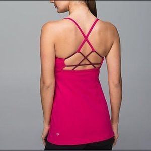 lululemon dancing warrior tank pink