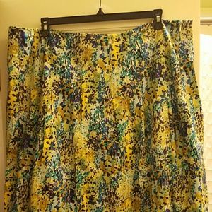 Talbots Watercolor Pleated Skirt