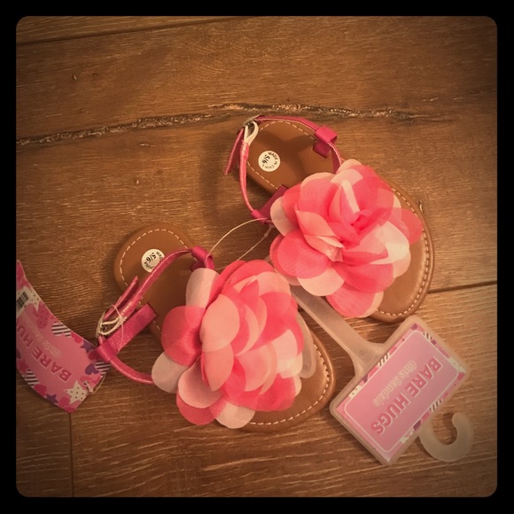 Pink floral sandals