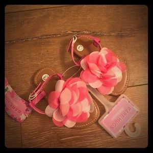 Pink floral sandals