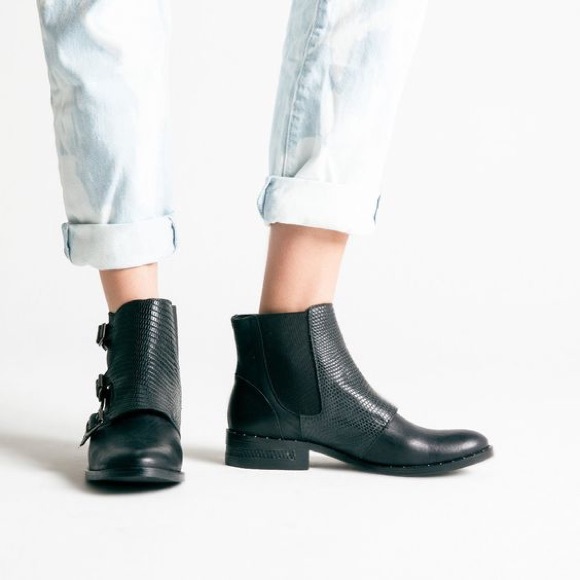 Freda Salvador Rose Monk Strap Leather Boots