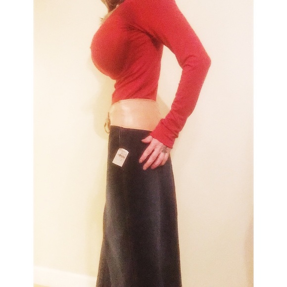 Denim Maxi Skirt ~ High waist