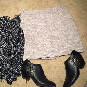 Loft tweed knee length skirt
