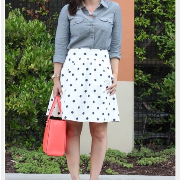 J. Crew navy and white skirt