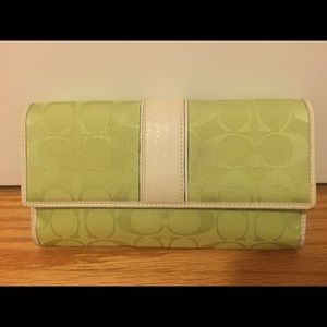 Like Green & White Coach Wallet