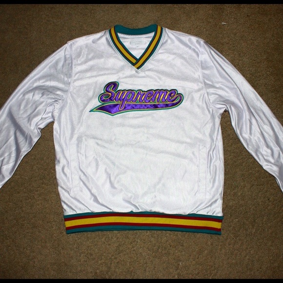 supreme baseball warm up top