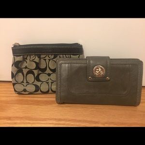 Marc Jacob Grey Leather wallet & Coach Wristlet