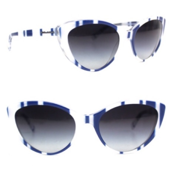 Dolce & Gabbana Cat Eye Stripes Sunglasses New