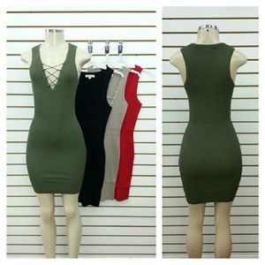 V-neck Tied Dress