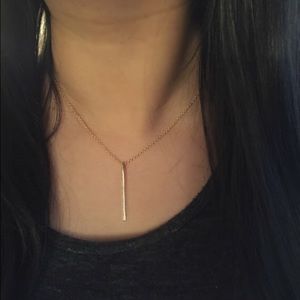 14k Gold Vertical Bar Necklace