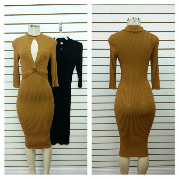 Ribbed Cut-out Dress