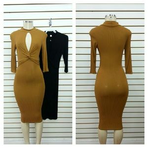 Ribbed Cut-out Dress