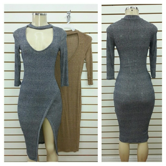 Slit Choker Dress