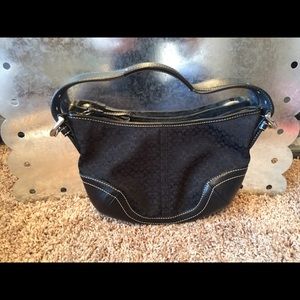 💯% COACH CLOTH AND LEATHER HOBO PURSE