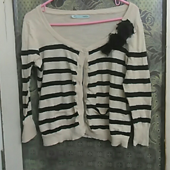 B&W striped cardigan