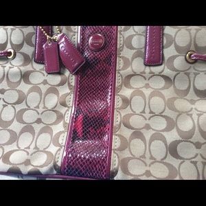 Raspberry Croc. Coach Purse