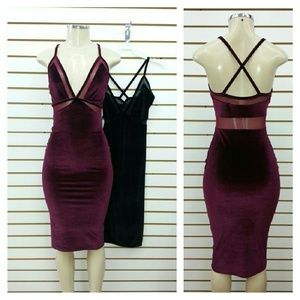 Velvet Mesh Dress