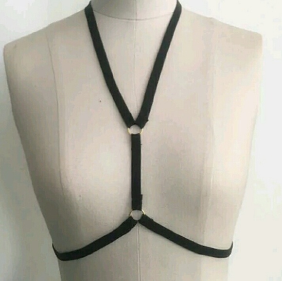 ❗️❤❗️XS,S,M,L,XL Black Caged Strappy Bralette - Picture 3 of 3