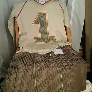 NWT Christian Dior Shirt and Skirt Girl's Outfit