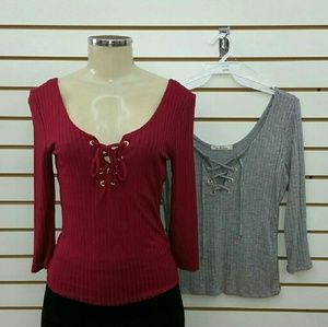 Ribbed Tied Top
