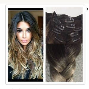 22" Ombre Hair Extensions (Brown to Blonde)