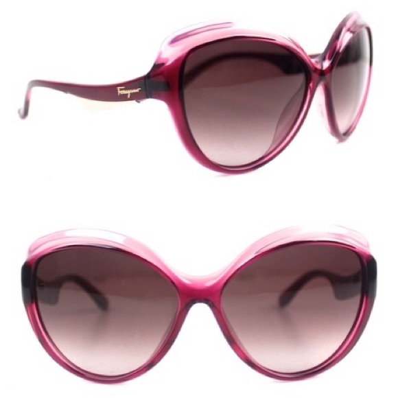 Salvatore Ferragamo Round Gradient Sunglasses New