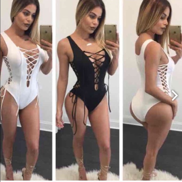 "Lace Me Up" Bodysuit/Swimsuit - Picture 4 of 4