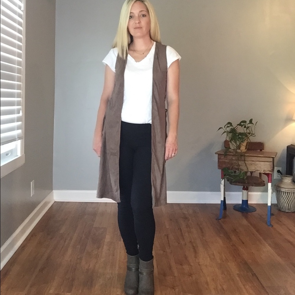 Mocha Suede Duster - Picture 2 of 7